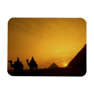 Ímã Grandes Pirâmides de Gizé, Egito ao pôr do sol