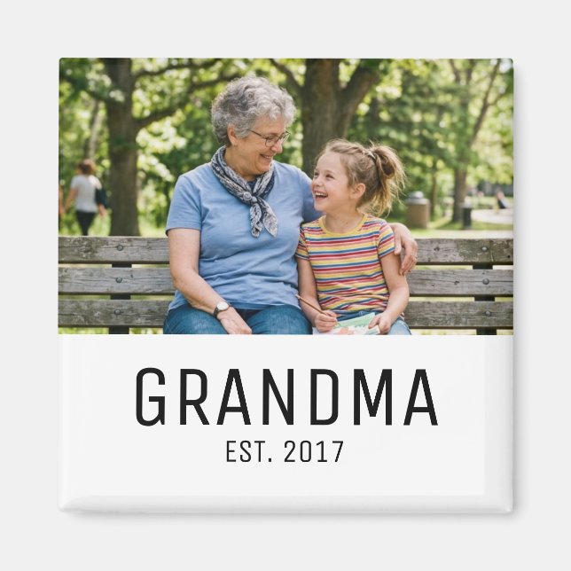 Imã Grandma Established Photo Gift (Frente)