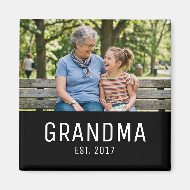 Imã Grandma Established Photo Gift (Frente)