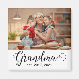 Imã Grandma Established Script Gift Photo