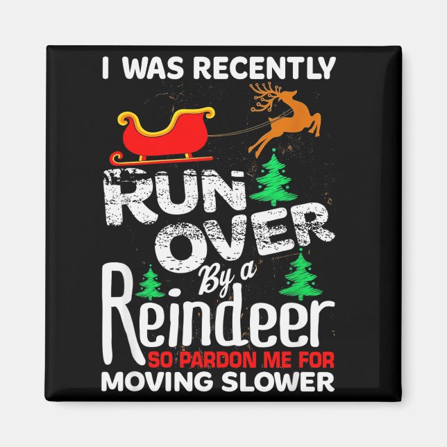 Imã Grandma Got Run Over By A Reindeer Christmas So Pa (Frente)