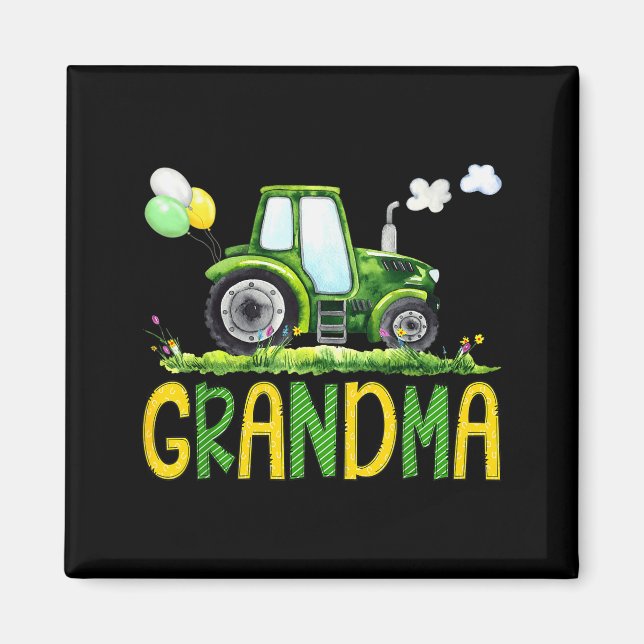 Imã Grandma Of The Birthday Boy Tractor Farm Truck Mat (Frente)