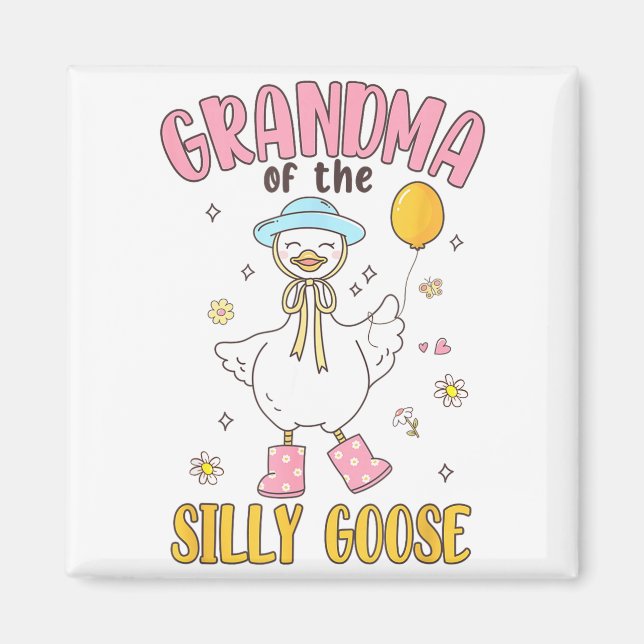 Imã Grandma Of The Silly Goose First Birthday Family M (Frente)