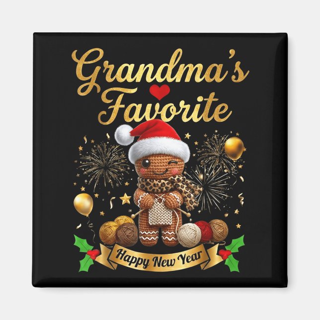 Imã Grandma’s Favorite Gingerbread Crochet Doll For Cr (Frente)