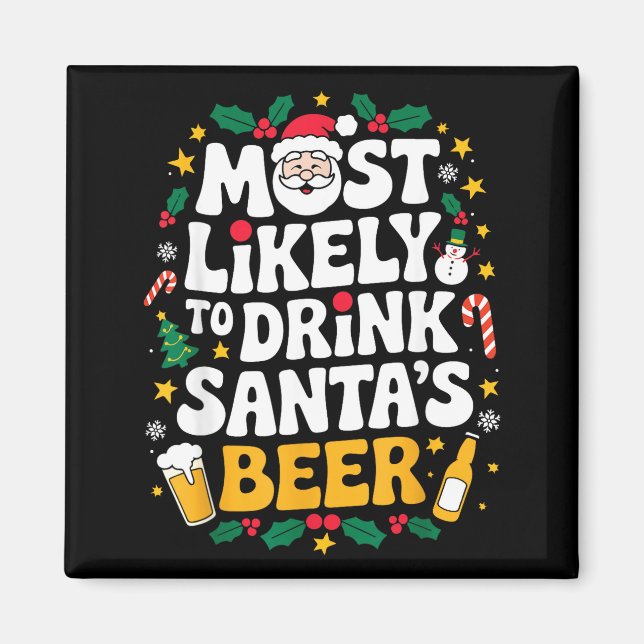 Imã Grandpa Christmas Men Dad Most Likely To Drink San (Frente)