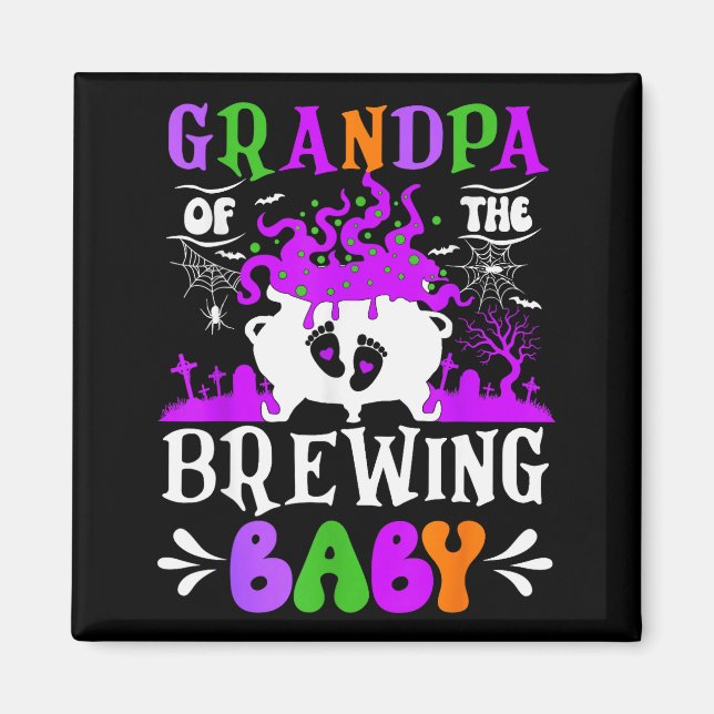 Imã Grandpa Of The Brewing Baby Grandpa To Be Hallowee (Frente)