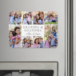 Ímã Grandparents Photo Collage<br><div class="desc">Personalized "Grandpa & Grandma" Large Photo Magnet. This simple and elegant photo magnet is a meaningful way to showcase cherished memories. The design features space for eight photos, arranged in a border around the edges while keeping the focus on the thoughtful text in the center. At the center, "Grandpa &...</div>