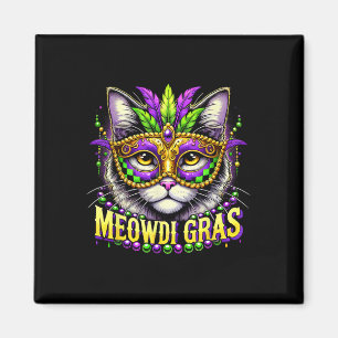 Imã Gras Mardi Gras Carnival Pet Gatinho Meowdi Gras