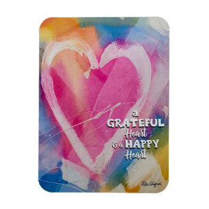 Ímã Grateful Happy Heart Magnet art por Pedie Wolfond