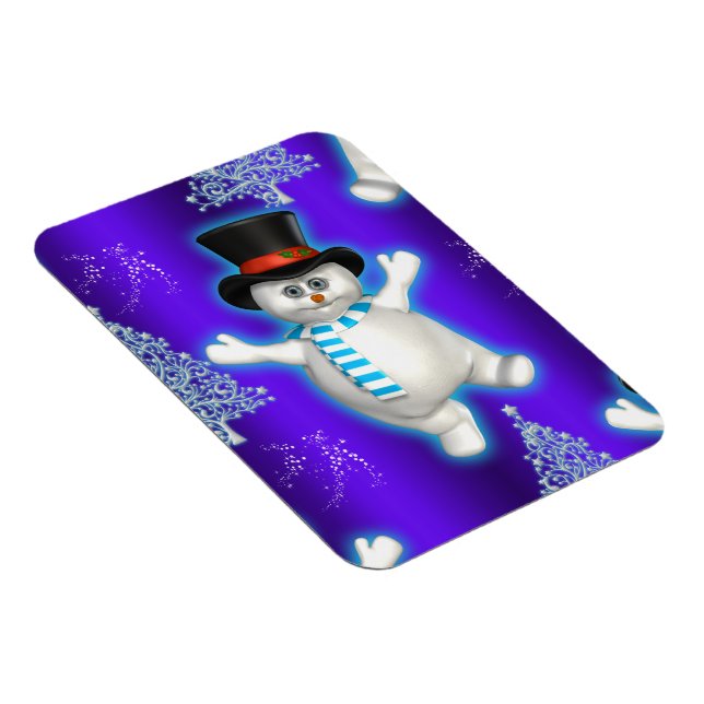 Ímã Grátis Blue Snowman Natal (Lado Direito)