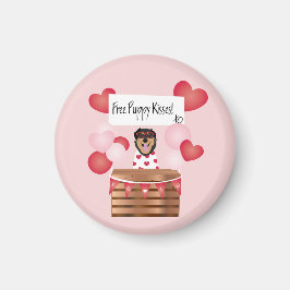 Imã Grátis Puppy Kisses Namorados Cachorro Vermelho