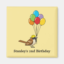 Imã Grátis Sparrow com Balões Aniversário | Personaliz