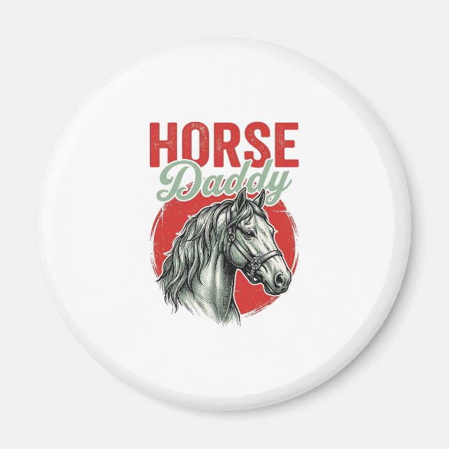 Imã Graveação Vintage Cavalo Papai (Frente)