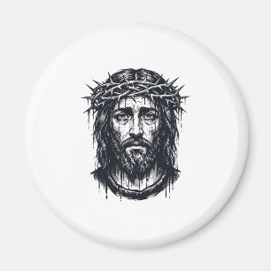 Imã Gravura Antiga Coroa de Espinhos Retrato Sagrado