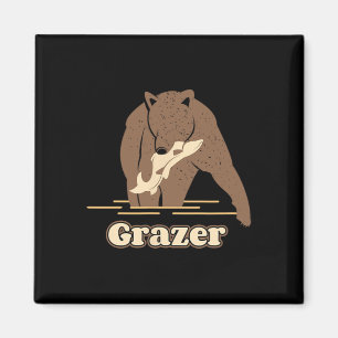 Imã Grazer Fish Bear Fat Brown Grizzly Em outubro Nós