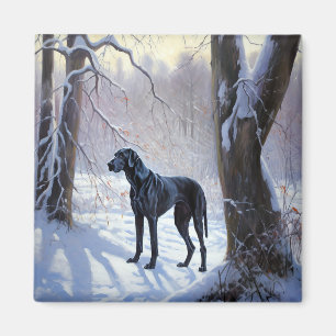 Imã Great Dane Deixe Nevar Natal