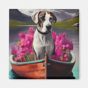 Imã Great Dane em uma Canoa: Uma Aventura Cênica