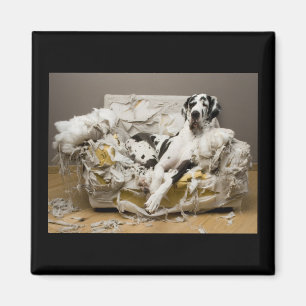 Imã Great dane que Lounging no ímã mastigado do sof
