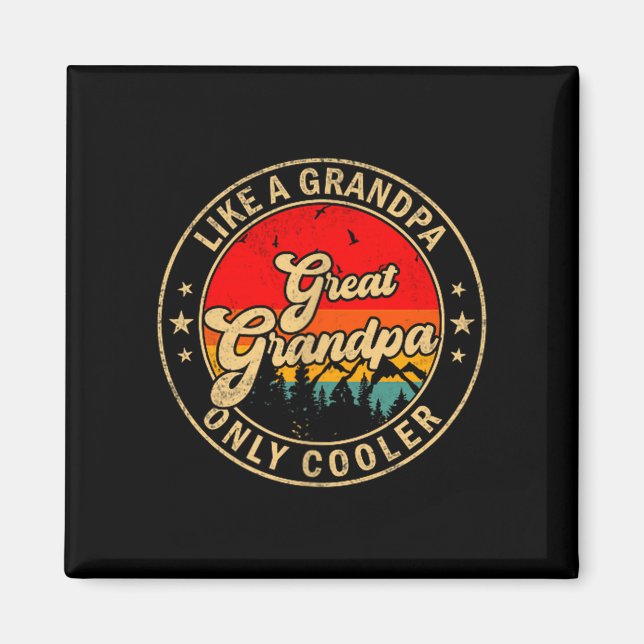 Imã Great Grandpa Like A Grandpa Only Cooler Retro For (Frente)