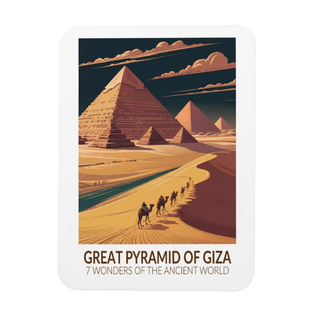 Ímã Great Pyramid of Giza Seven Wonders of the World (Vertical)