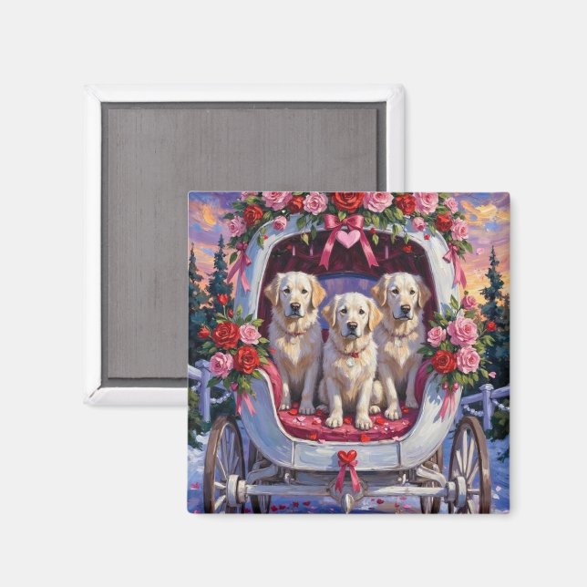 Imã Great Pyrenees Dog Valentine's Day  (Front/Back)