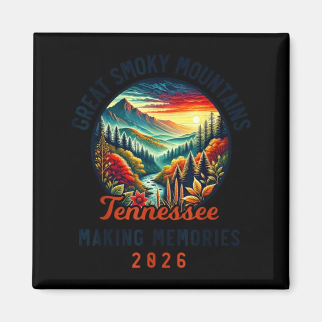 Imã Great Smoky Mountains Tennessee 2026 Geon Forge, V (Frente)