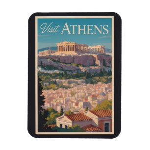 Ímã Grécia de Atenas Parthênon Viagem Art Vintage