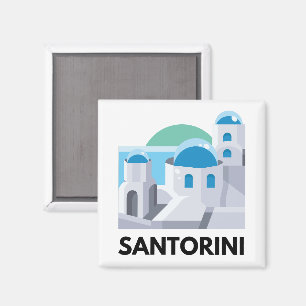 Imã Grécia Minimalista Vintage Santorini