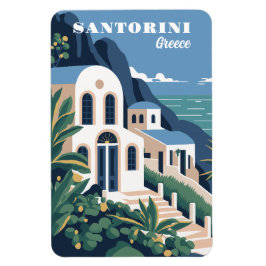 Ímã Grécia Santorini de Texto Personalizado