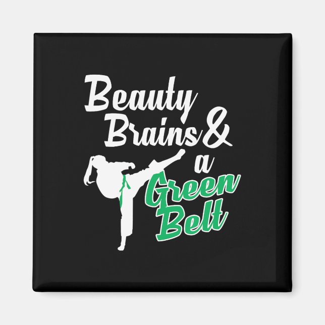 Imã Green Belt Taekwondo Artes Marciais Engraçado Judo (Frente)