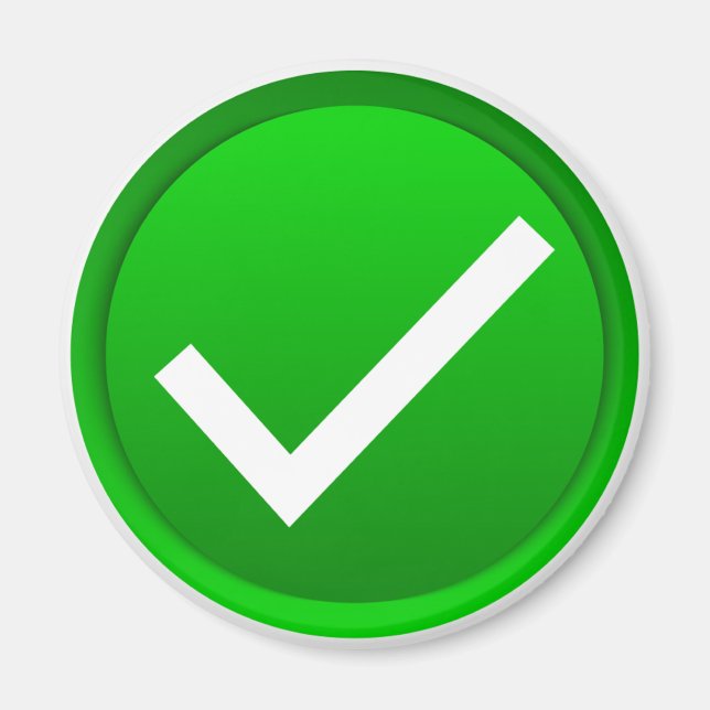 Imã Green Check Mark Symbol (Frente)