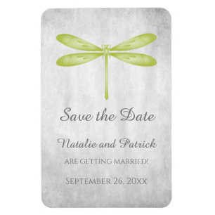 Ímã Green Dragonfly Save the Date Magnet
