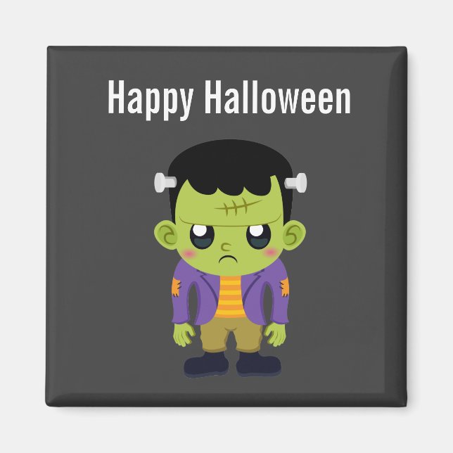 Imã Green Frankenstein Monster Halloween (Frente)