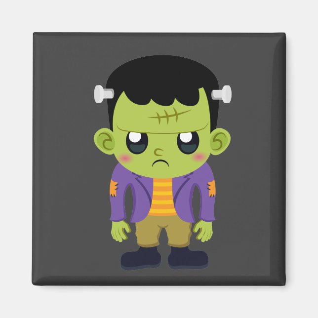 Imã Green Frankenstein Monster Halloween (Frente)