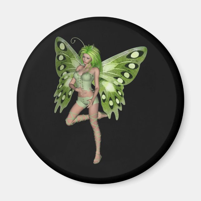 Imã Green Lady Fairy 8 - 3D Fantasy Art - (Frente)