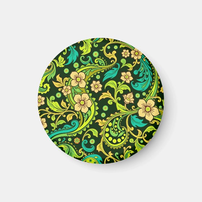 Imã Green Paisley Pattern (Frente)