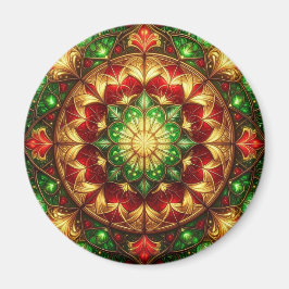 Imã Green Red Decorative Christmas Holiday Magnet