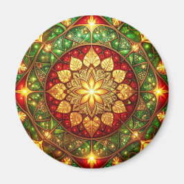 Imã Green Red Decorative Christmas Holiday Magnet