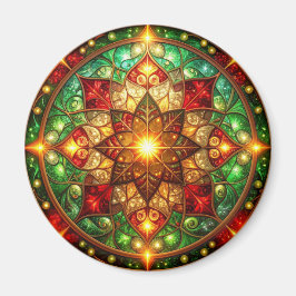 Imã Green Red Decorative Christmas Holiday Magnet