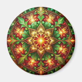 Imã Green Red Decorative Christmas Holiday Magnet
