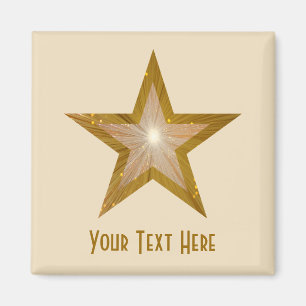 Imã Grelha de íman 'Your Text' da Estrela Dourada