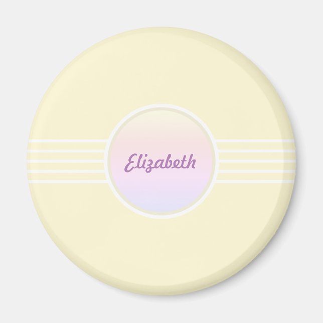 Imã Grelha Retro Personalizada Shimmering Dourado e op (Frente)