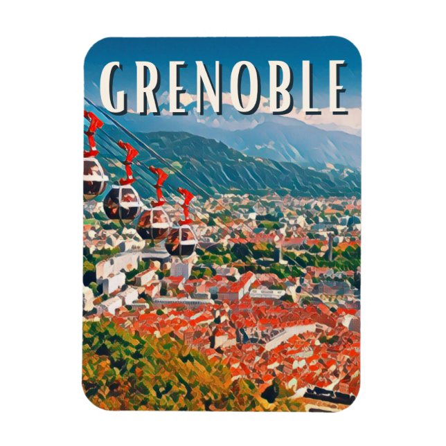 Ímã Grenoble Photo Vintage (Vertical)