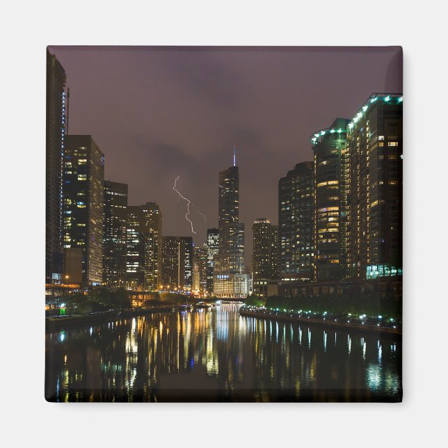 Imã Greve de Relâmpago sobre o rio Chicago (Frente)