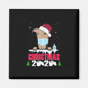Imã Greyhound Face Mask Dog Feliz Natal 2020 Engraçad