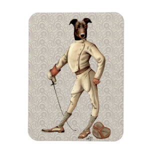 Ímã Greyhound Fencer no Cream Cheio 2