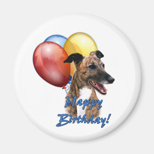 Imã Greyhound Happy Birthday Balloons.