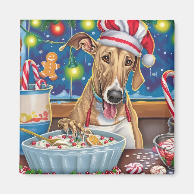 Imã Greyhound Holiday Baking: Natal Festivo (Frente)