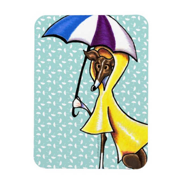 Ímã Greyhound Umbrella Crazy (Vertical)