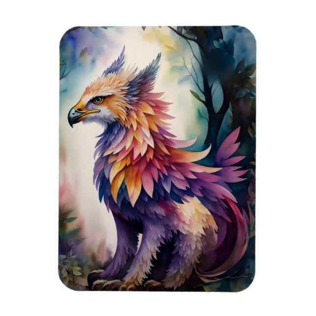 Ímã Griffin Em Aquarela Florestal (Vertical)